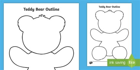 Teddy Bear Outline Template