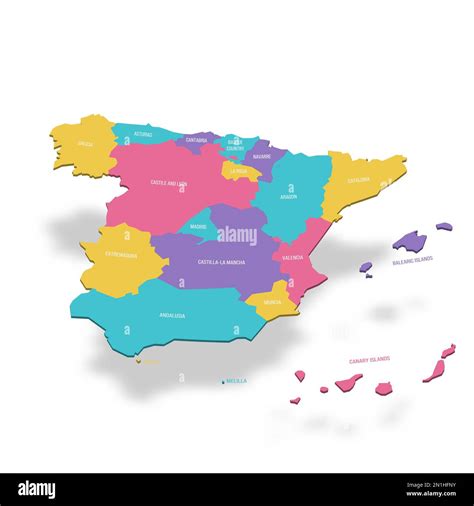 Spain Political Map Of Administrative Divisions Stock Vector Porn Sex