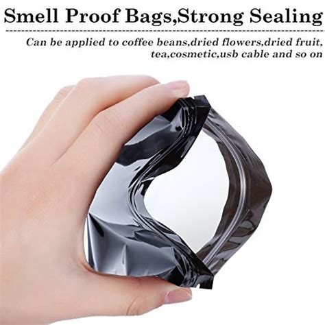 100 Pieces Smell Mylar Proof Bags Holographic Packaging Bags Resealable