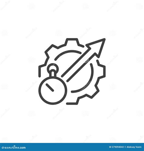 Efficiency Line Icon Set Included The Icons As Velocity Organizing