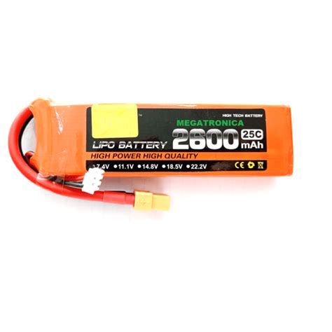 Batería de Lipo litio ANERA 7 4V 2S 2600mAh 25C MEGATRONICA