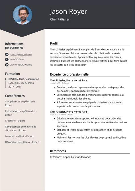 Exemples De Cv Chef P Tissier Mod Le Et Conseils