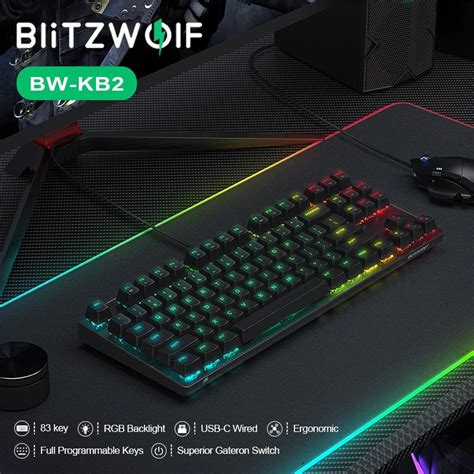 Blitzwolf Bw Kb Mechanical Keyboard Keys Wired Keyboard Gateron