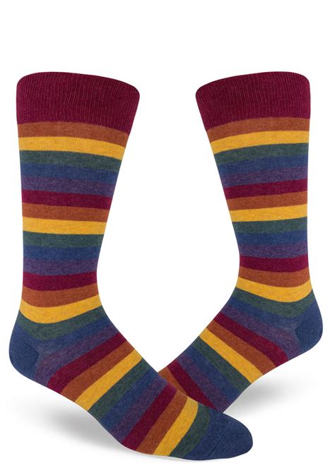 Muted Rainbow Striped Socks Mens Rainbow Socks In Muted Colors Cute But Crazy Socks