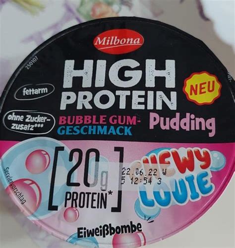 High protein pudding Bubble gum Milbona kalórie kJ a nutričné