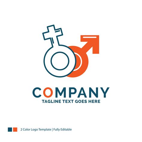 Gender. Venus. Mars. Male. Female Logo Design. Blue and Orange Brand ...