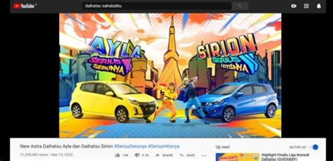 Daihatsu Ayla Sirion Masuk Top 10 Iklan Youtube Indonesia Marketing