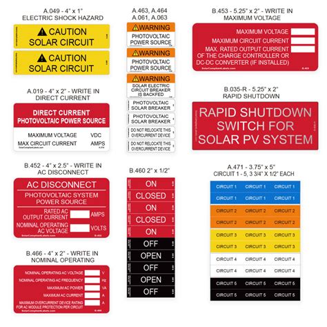 SOLAR LABEL PACKS | SOLAR COMPLIANT LABELS