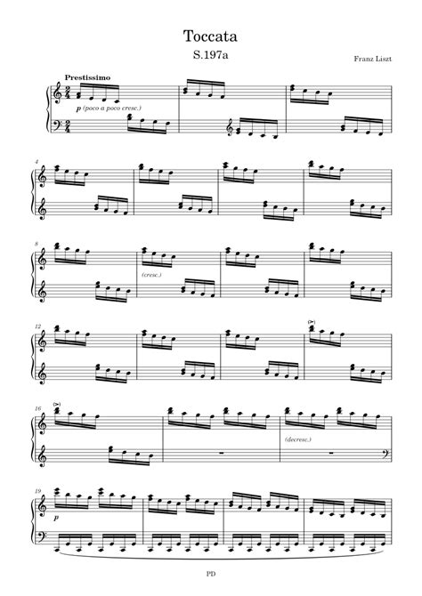 Liszt Toccata S197a Sheet Music For Piano Solo