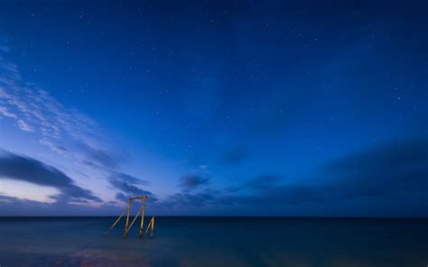 Wallpaper Landscape Sea Night Reflection Sky Tower Moonlight