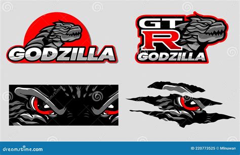 Godzilla Logo And Car Decal Editorial Image Illustration Of