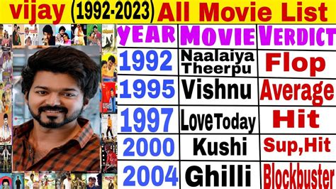 Acter Vijay All Movie List Vijay 1992 2022 Movie List Vijay All