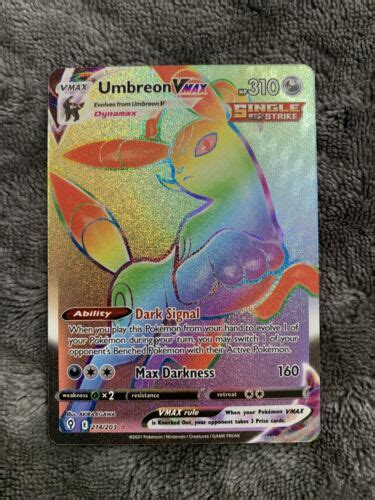 Umbreon VMAX Full Art Rainbow EVOLVING SKIES 214 203 Secret Rare VERY