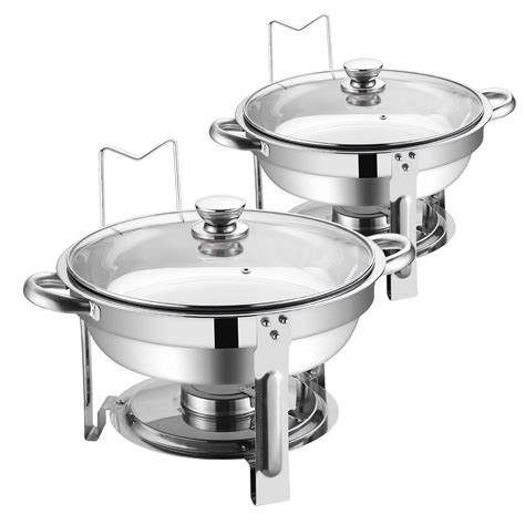 Chafing Dish Buffet Set 2 Pack Tinana 5qt Stainless Steel Chafing