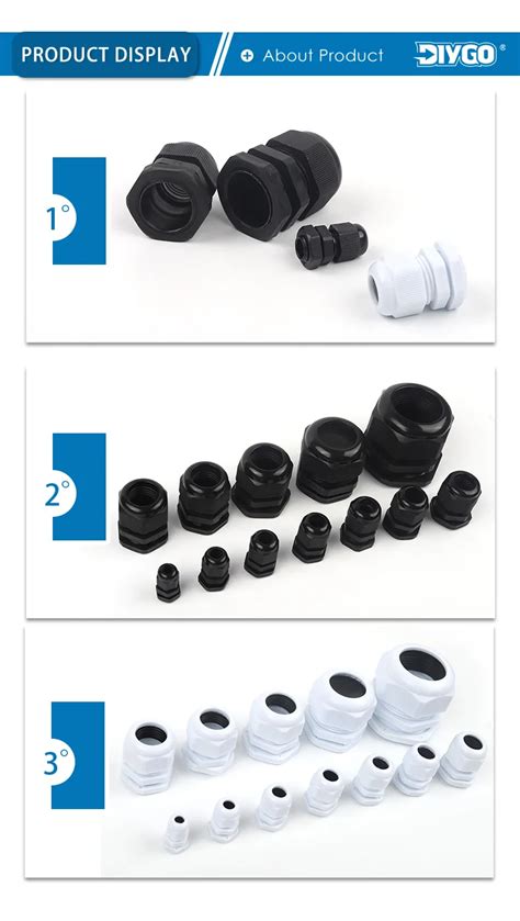 Waterproof Cable Gland Ip68 M12m16m18m20m22m25m27m30 White Black Nylon Connector Plastic