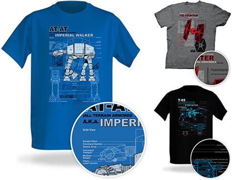 Star Wars At At X Wing And Tie Fighter Schematic Tees Geekalerts