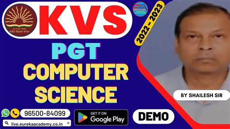 Kvs Pgt Computer Science Demo Class By Shailesh Sir Eureka