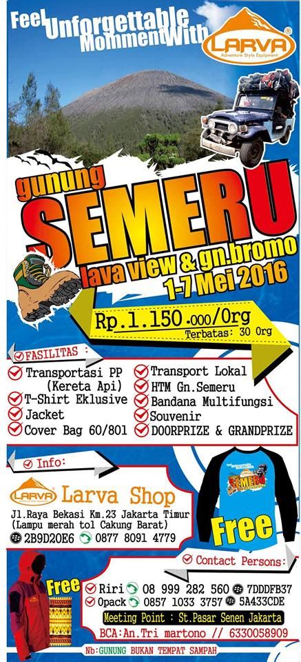 Open Trip Gunung Semeru Lava View Dan Gunung Bromo Bersama Larva Shop