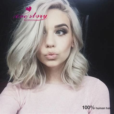 8a Glueless Full Lace Human Hair Wigs White Women 100 Unprocessed