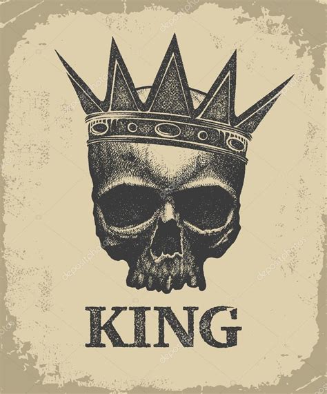 Hand Drawn King Skull Wearing Crown Stock Vector By ©diddle 124854878