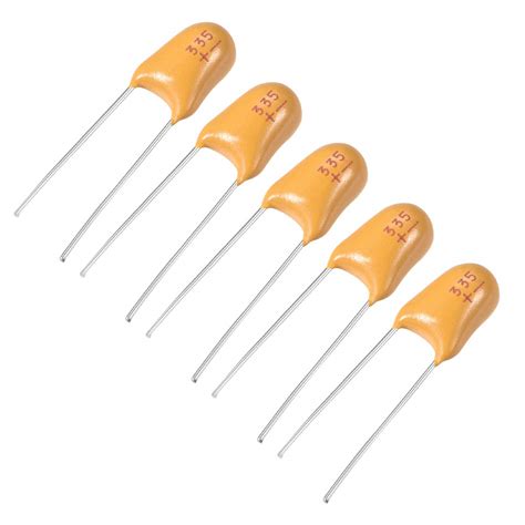 Uxcell 3 3uF Tantalum Capacitor 50V 2 Pin Yellow Radial Electrolytic