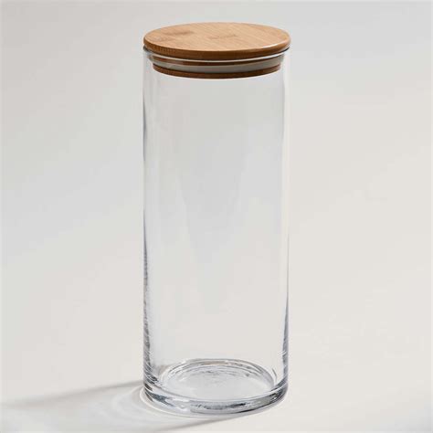 10 Contemporary Glass Jar With Bamboo Wood Cover