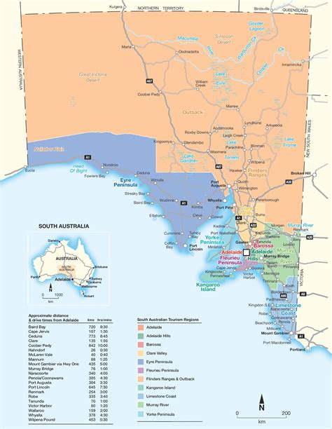 South Australia Tourism Regions Map