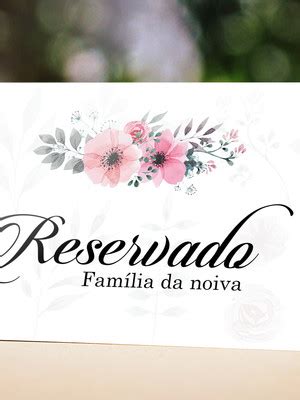 Placa Reservado Casamento E Etc Compre Produtos Personalizados No Elo