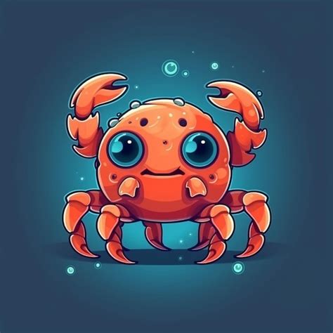 Premium Photo A Cartoon Crab With Big Eyes And A Blue Body Generative Ai