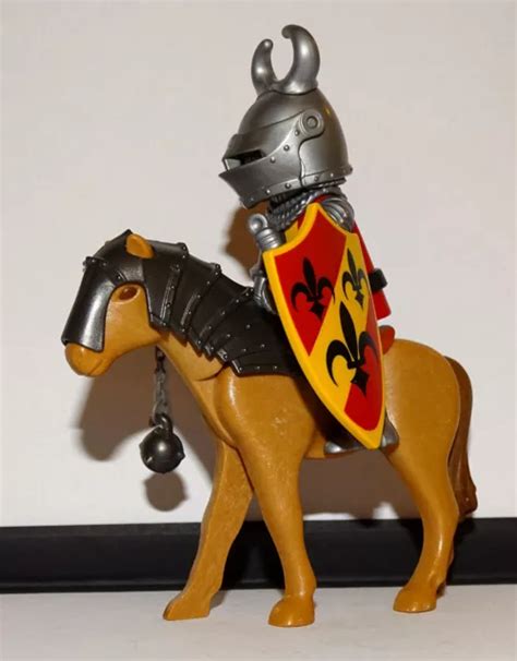 Playmobil Le Chevalier Fleur De Lys Cheval Armes Moyen Age