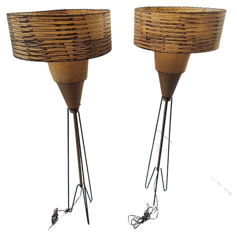 Pair Of Mid Century Modern C S Floor Lamps Attributed To Majestic