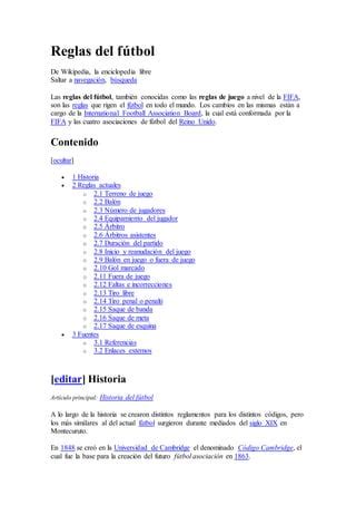 Reglas del fútbol PDF