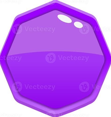 Purple Cartoon Octagon Button 10928210 PNG