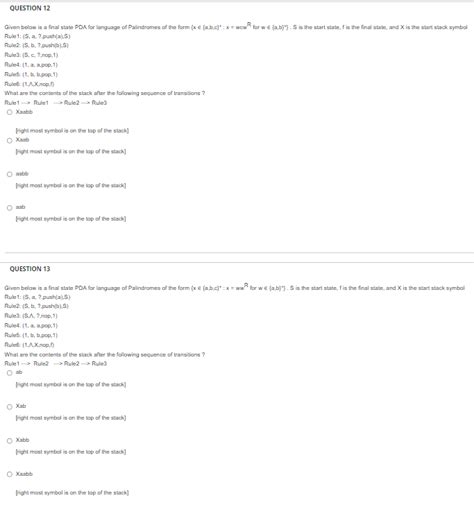 Solved Given Below Is A Final State PDA For Language Of Chegg