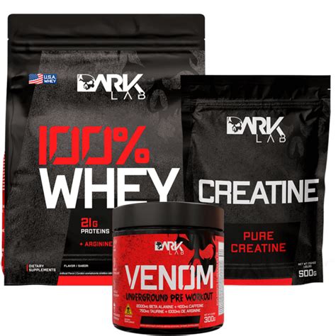 Creatina Pura Refil 500g Whey 100 900g Refil Venom Pré Workout