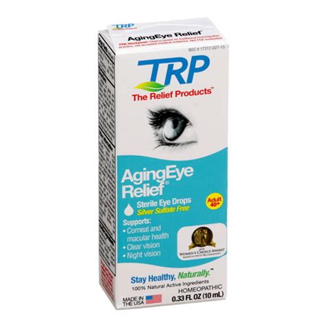 Trp Agingeye Relief Sterile Homeopathic Eye Drops 0 33 Oz Master Value Wholesale