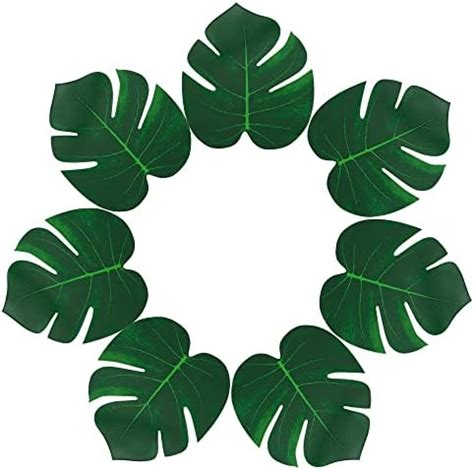 Amazon KUUQA 24 Pcs Artificial Tropical Leaves Hawaiian Luau Party