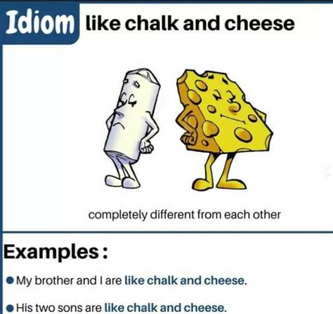 Like chalk and cheese | English words, English phrases idioms, English phrases