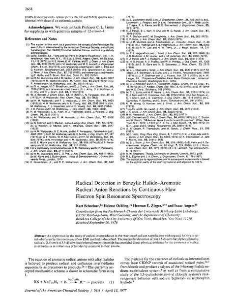 (PDF) Radical detection in benzylic halide-aromatic radical anion reactions by continuous flow ...