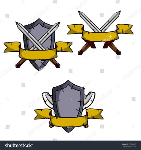 Medieval Weapon Heraldic Coat Arms Shield Stock Vector Royalty Free 750085267 Shutterstock