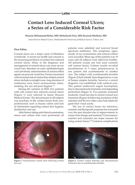 Pdf Contact Lens Induced Corneal Ulcers A Series Of A Considerable