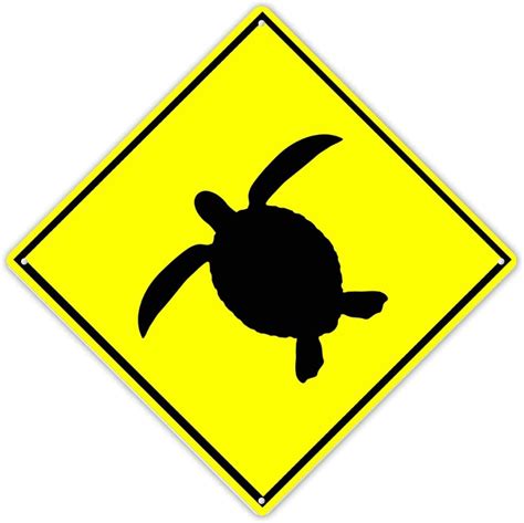 Caution Turtle Warning Signturtle Crossing Signturtle