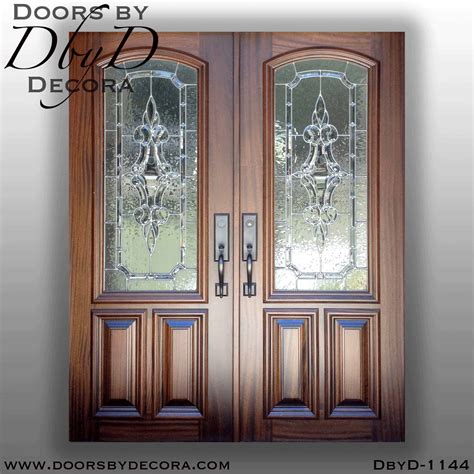 Custom Leaded Glass Double Doors Solid Wood Entry Doors By Decora