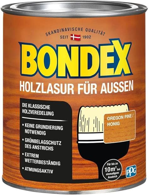 Bondex Holzlasur für Außen Oregon Pine 0 75l für 9 75 m² Lasur für