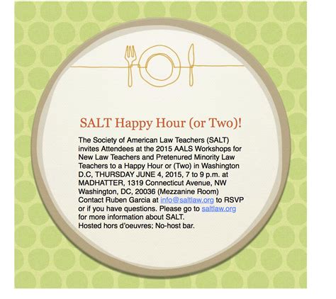 SALT Happy Hour in DC Thursday, June 4 – Society of American Law Teachers