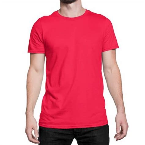 Cotton Plain Red Round Neck T Shirt At Rs 130 In New Delhi Id