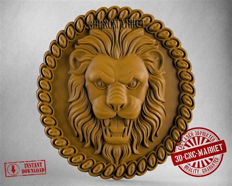 Lion, 3D Stl Model 0603, for CNC Router Engraver, Carving Machine