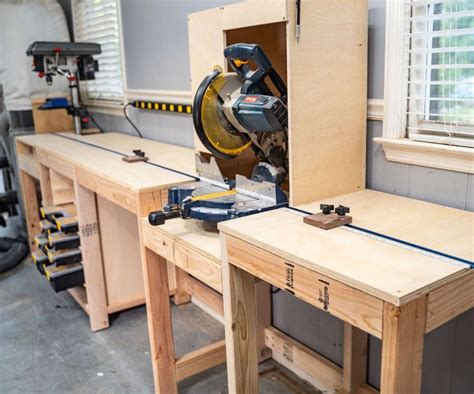 Miter Station Storage Out Of 2x4 S Mitre Saw Station Workbench