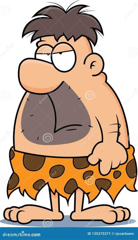 Premium Vector Toothy Caveman Cartoon Character With Club On His