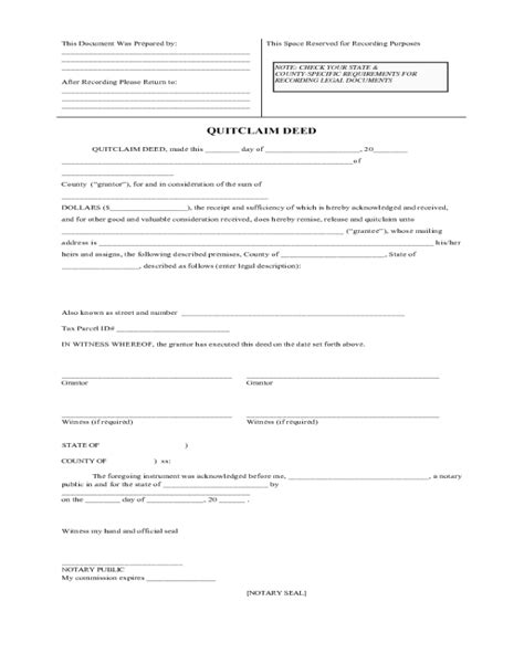 Generic Quitclaim Deed Edit Fill Sign Online Handypdf